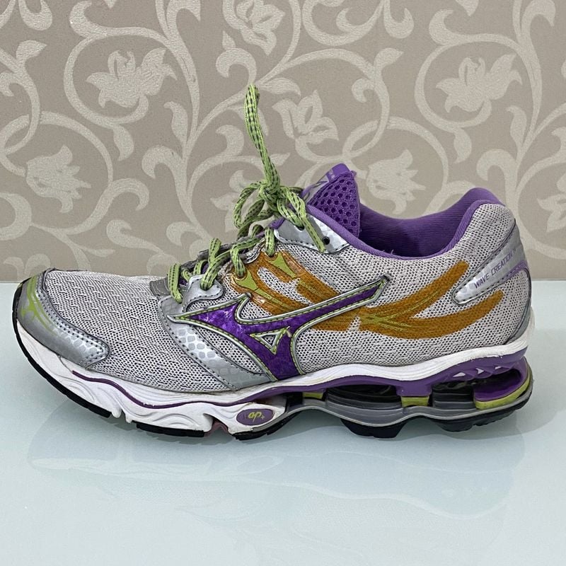 Tenis Feminino Mizuno Wave Creation 14 Original Roxo Cinza Verde Tenis Feminino Mizuno Usado 101514888 enjoei