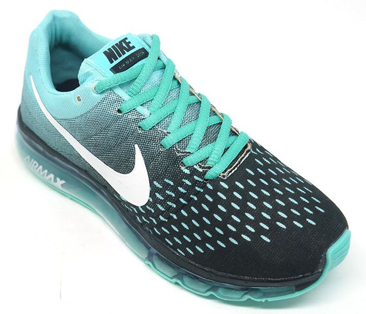 tenis nike preto com verde agua