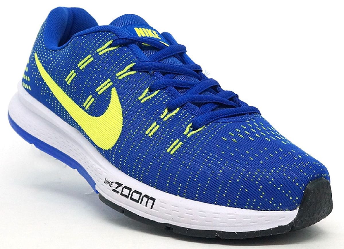 tenis nike azul e verde limao