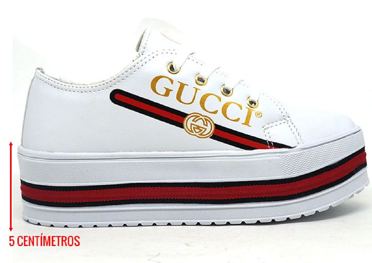 tenis plataforma branco gucci