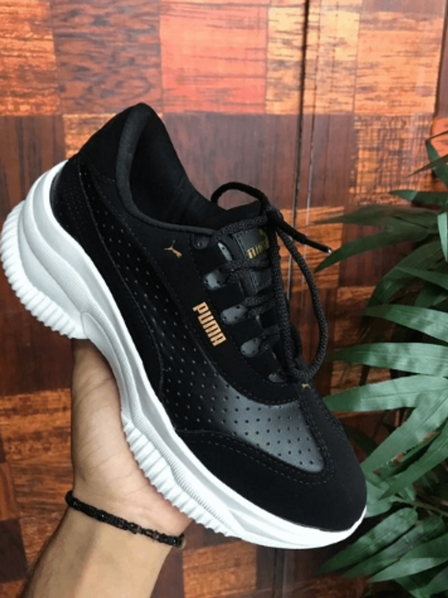 tenis puma plataforma preto