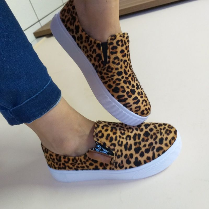 Slip on feminino animal hot sale print