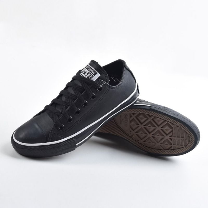 Tenis feminino hot sale preto couro