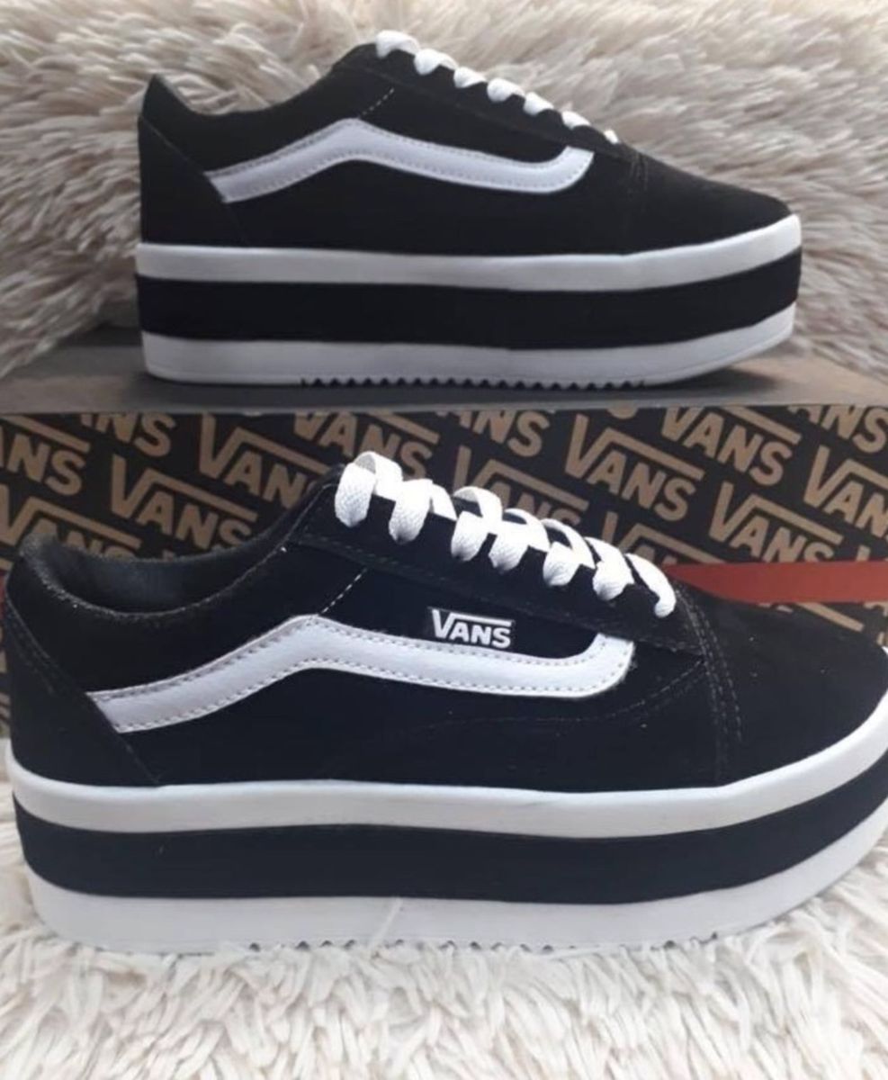 tenis vans preto sola alta