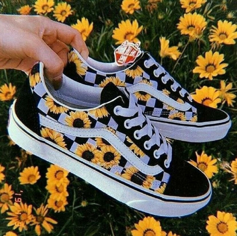 tenis vans de flores