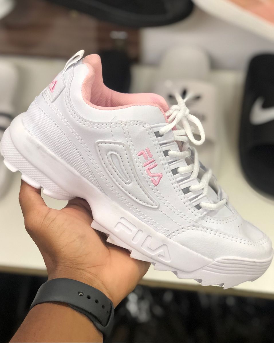 fila tenis disruptor rosa