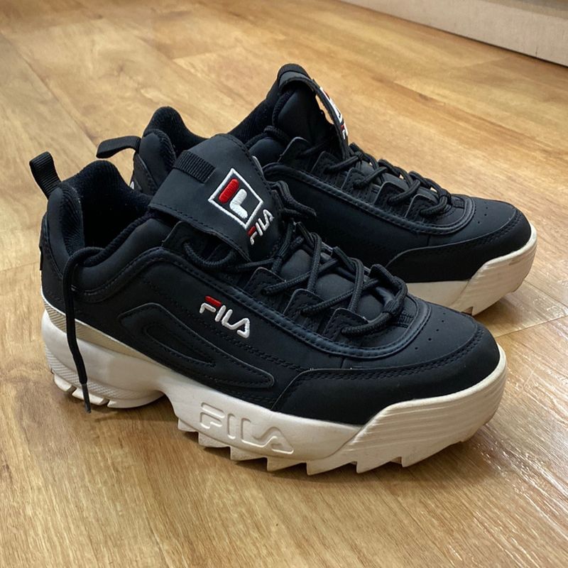 Tênis Fila Disruptor Feminino Preto+bege Tênis Feminino Fila Usado  76899040 enjoei