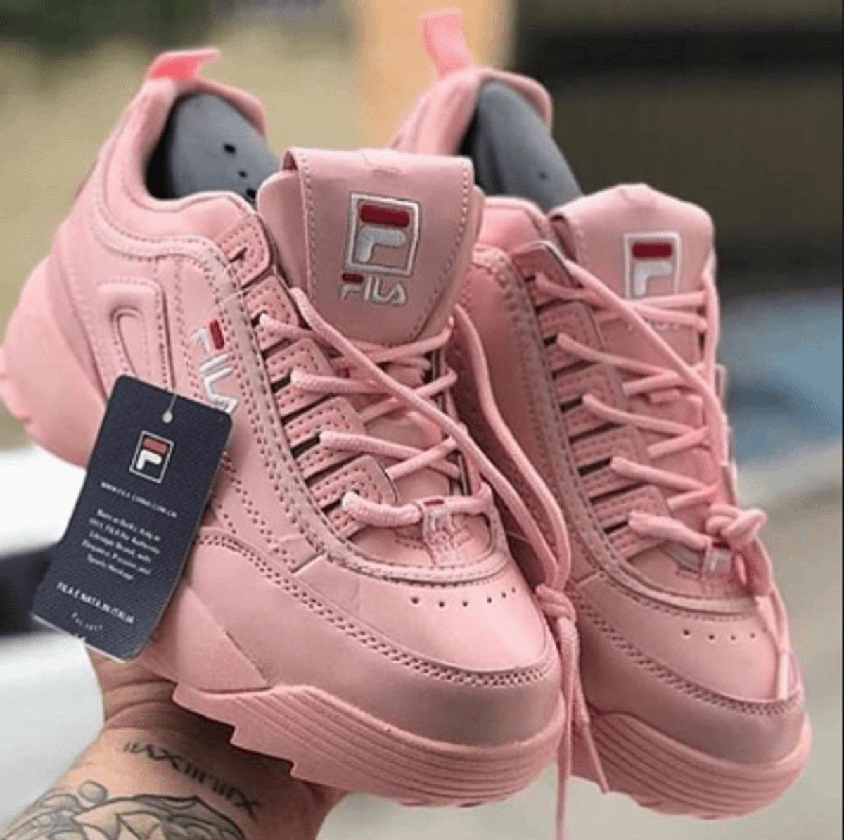 tenis fila rosa claro