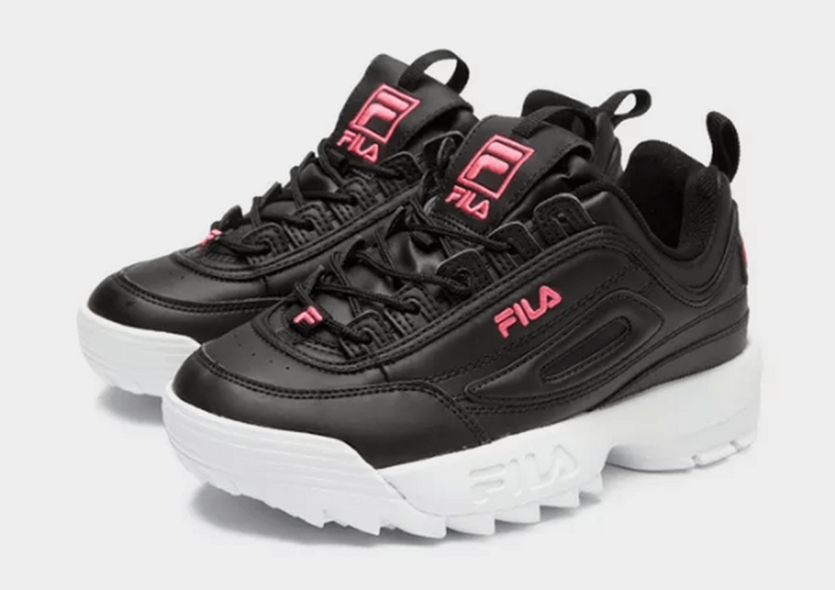 tenis da fila preto e rosa