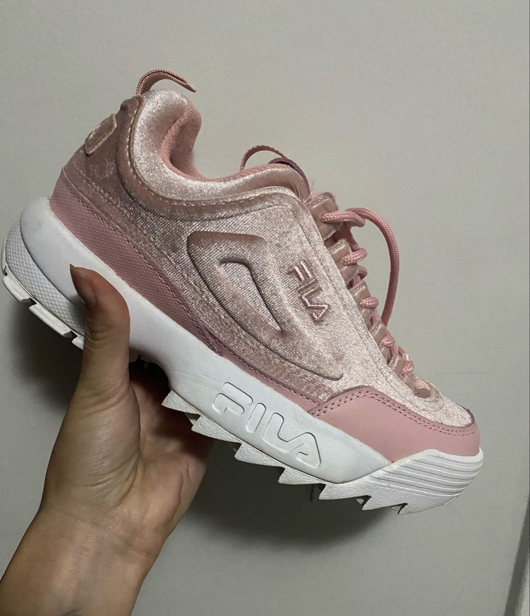 fila disruptor rosa veludo