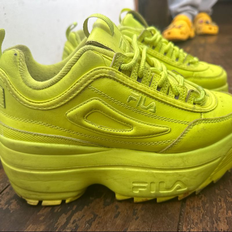 Tenis Fila Distruptor Plataforma Verde Limao Tenis Feminino Fila Usado 87622946 enjoei