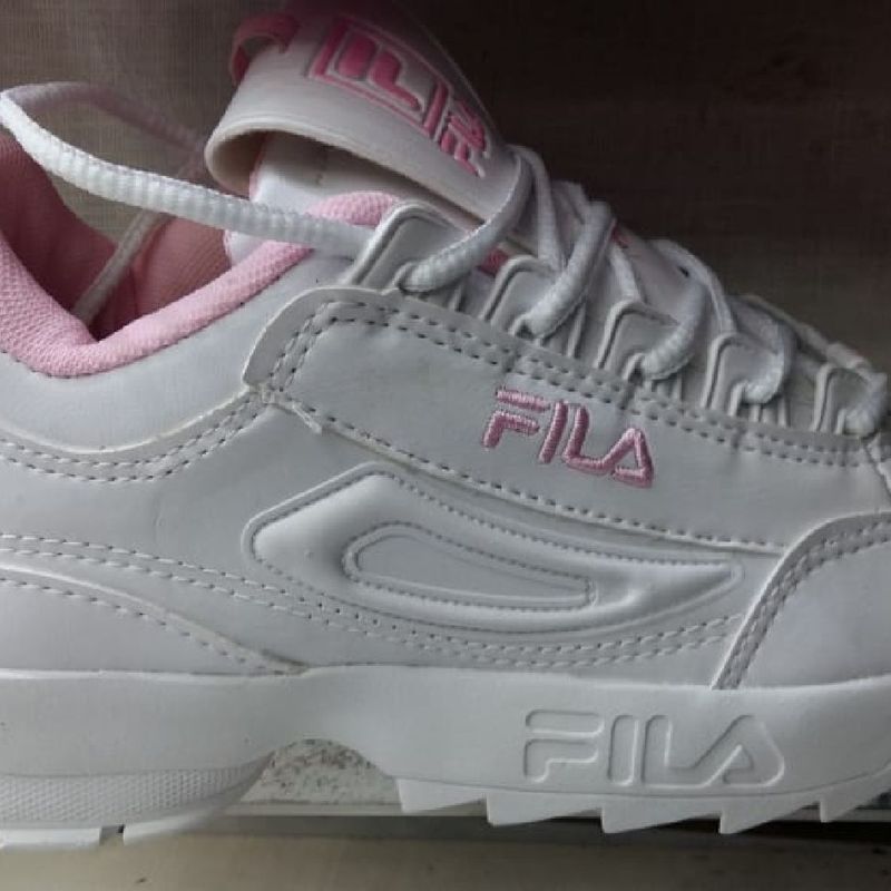 Tenis fila feminino branco e outlet rosa