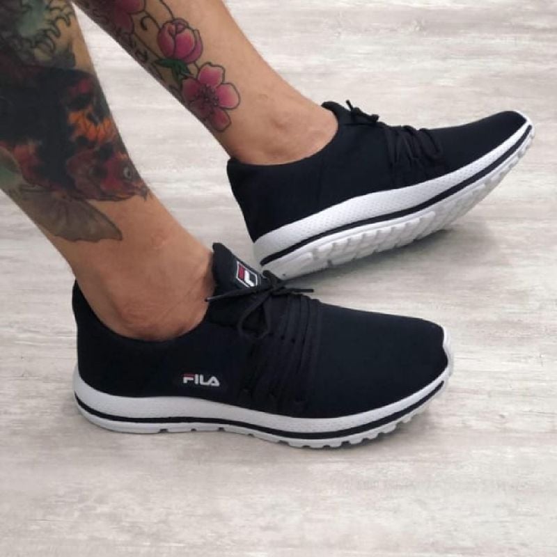 Tenis masculino fila preto fashion