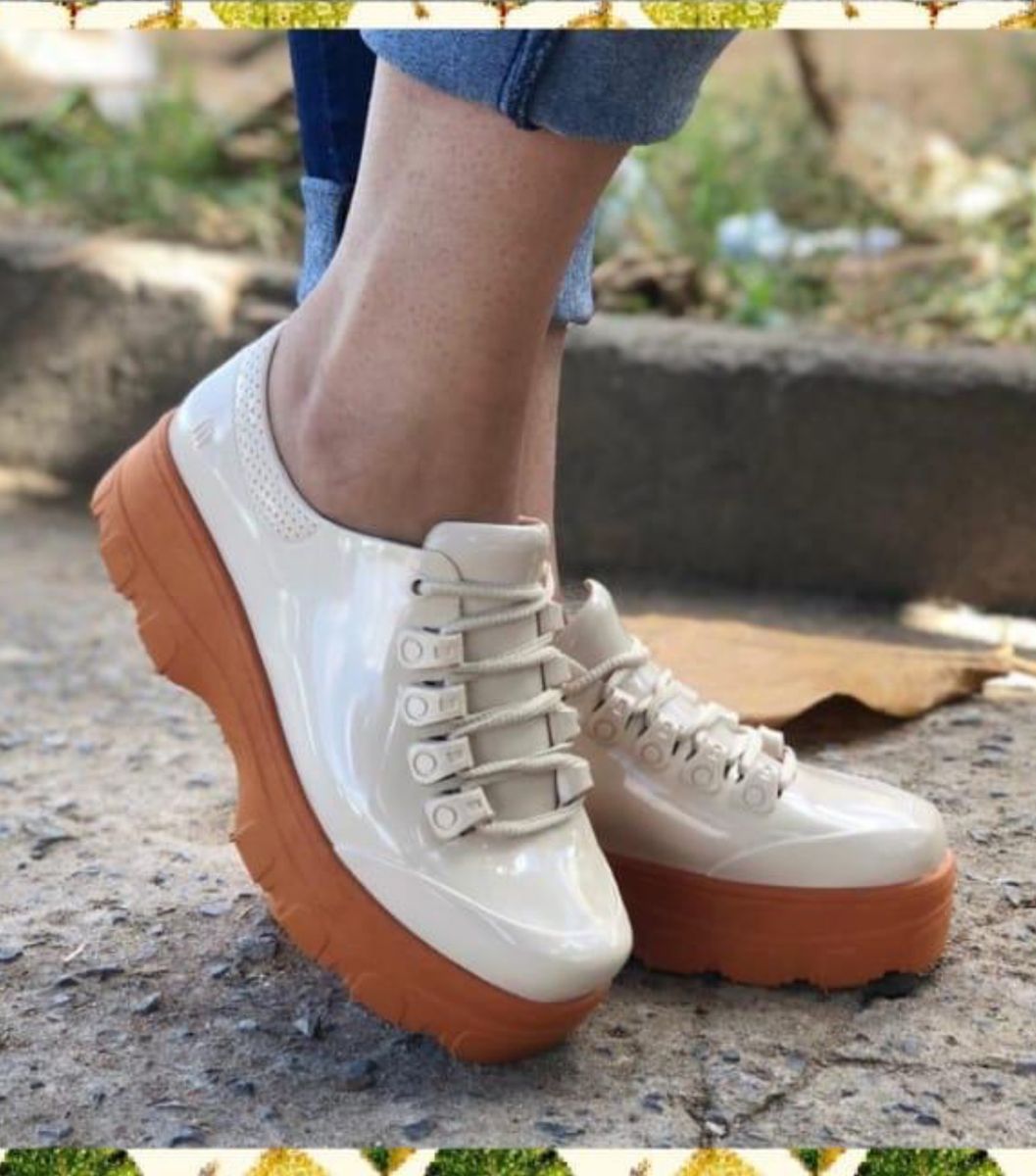 tênis flatform melissa kick off branco