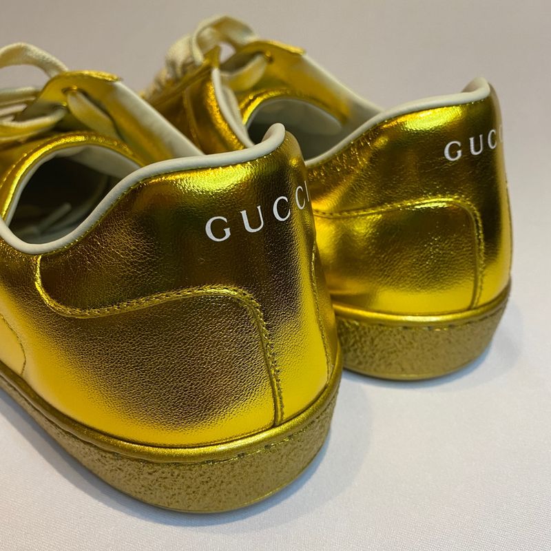 Tênis Gucci 41 Dourado Original Masculino | Tênis Masculino Gucci