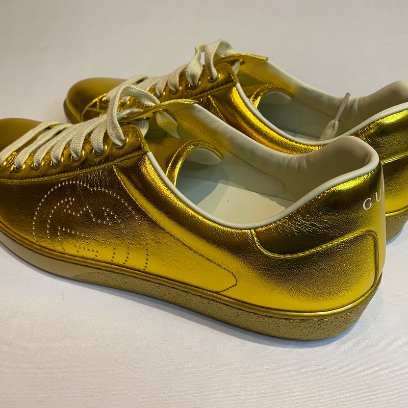 Tênis Gucci 41 Dourado Original Masculino | Tênis Masculino Gucci