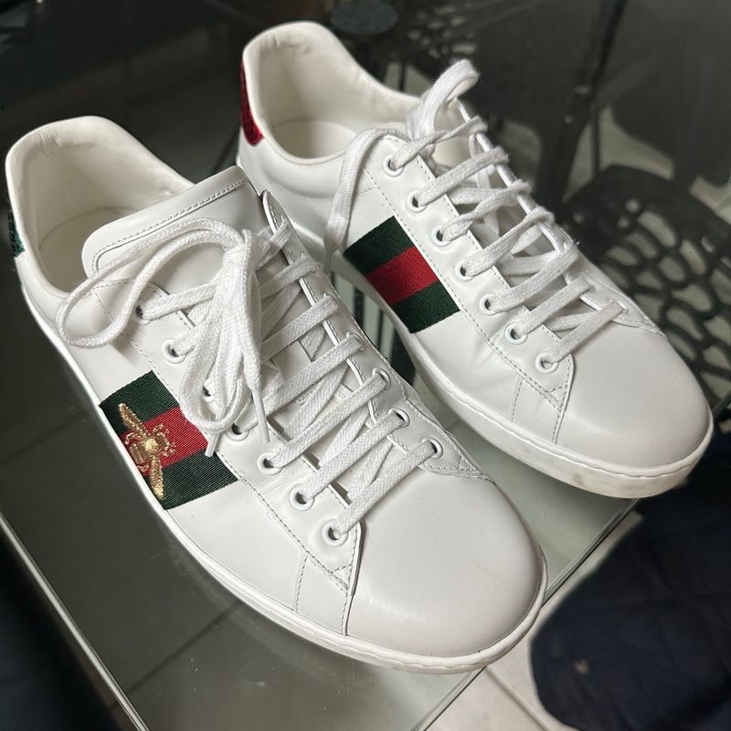 Tenis branco best sale masculino gucci