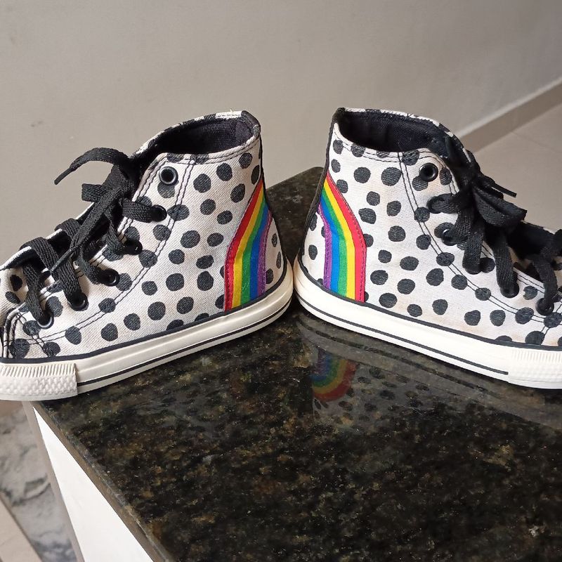 Tênis Infantil Arco-íris Estilo All Star Calçado Infantil para Meninos  Fuzarka Renner Usado 106382527 enjoei