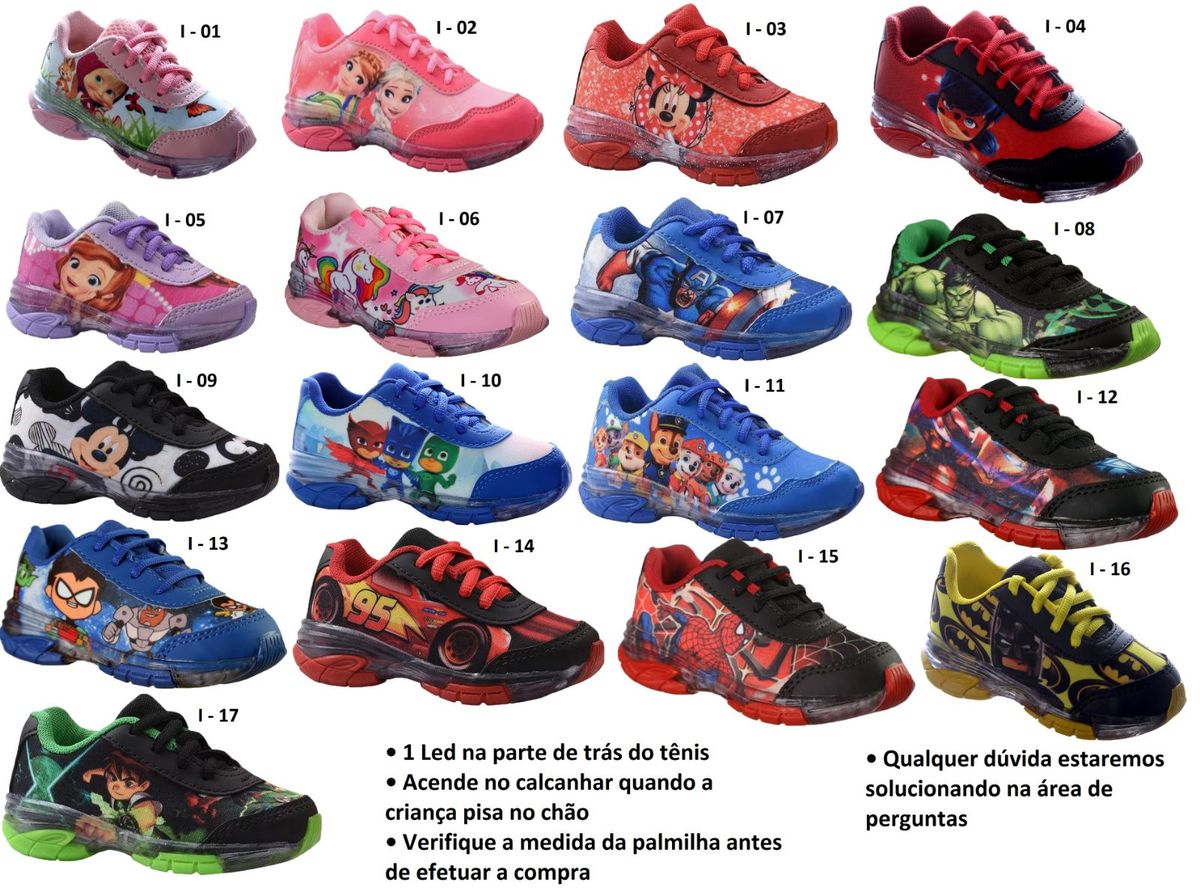 tenis de luz menino