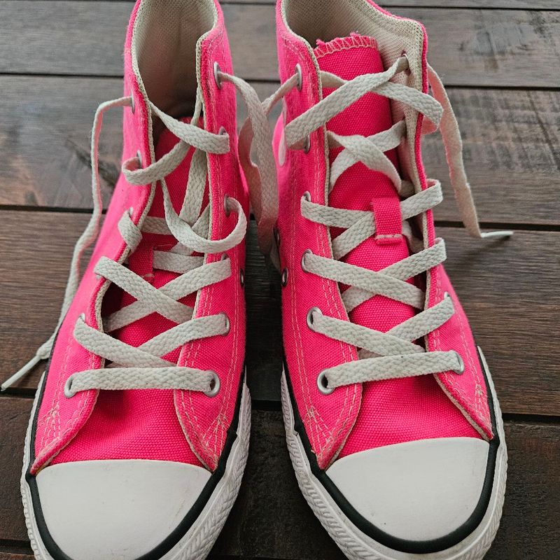 Tenis Infantil Menina Cano Alto All Star Pink Flúor Tam 31 | All