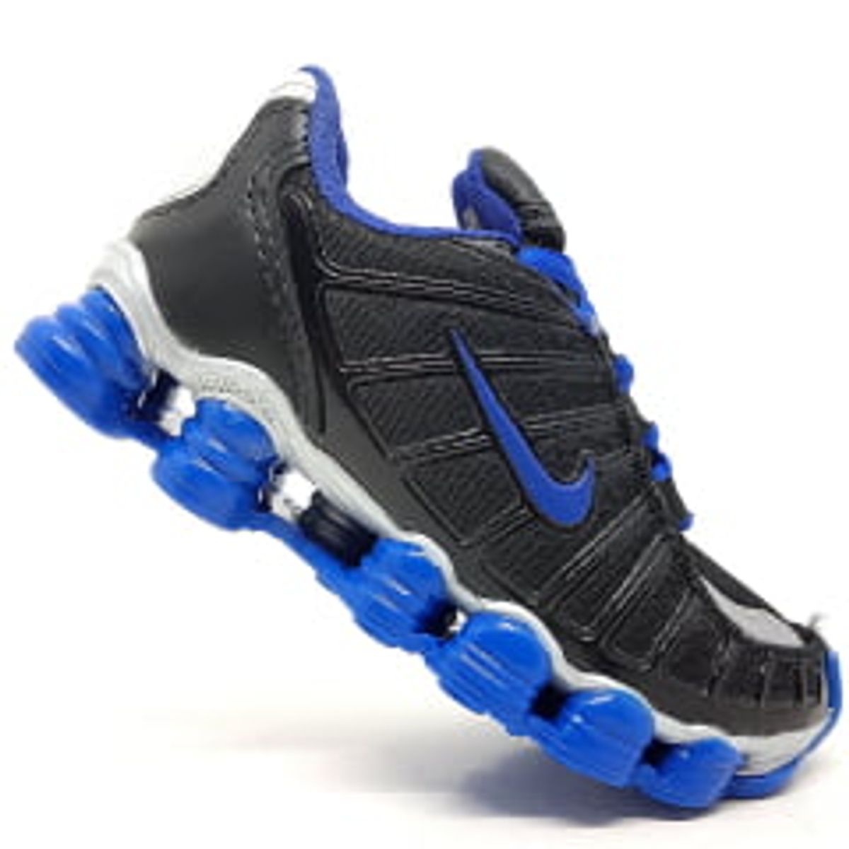 T Nis Infantil Nike Shox Tlx Molas Preto E Azul Cal Ado Infantil Para Meninos Novo