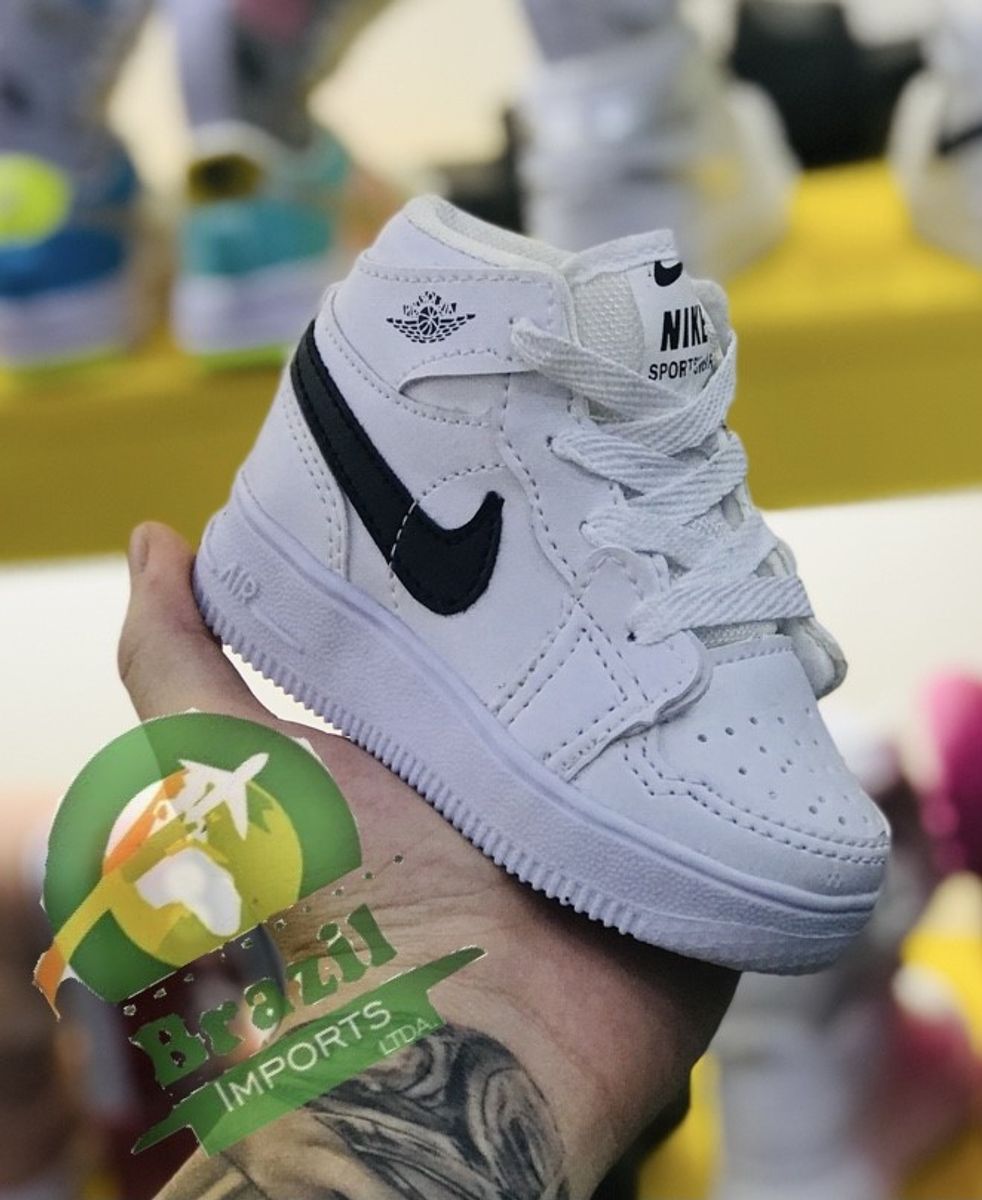 Tênis Infantil Unissex (Menino e Menina) Nike Jordan - Branco e