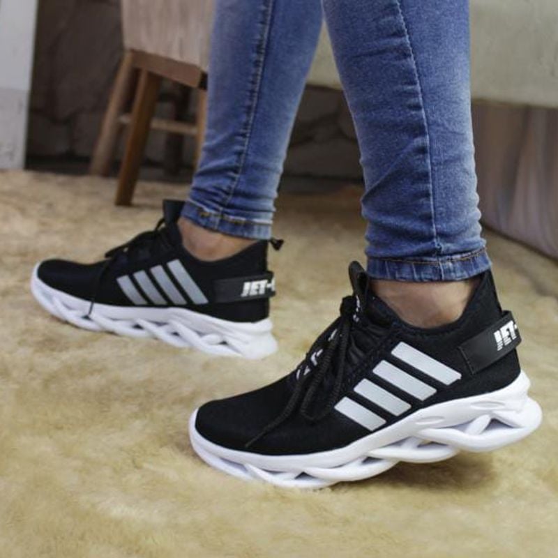 Tênis Jogging Jet Crazy 279 Esportivo Preto Branco Unissex 36 Ao