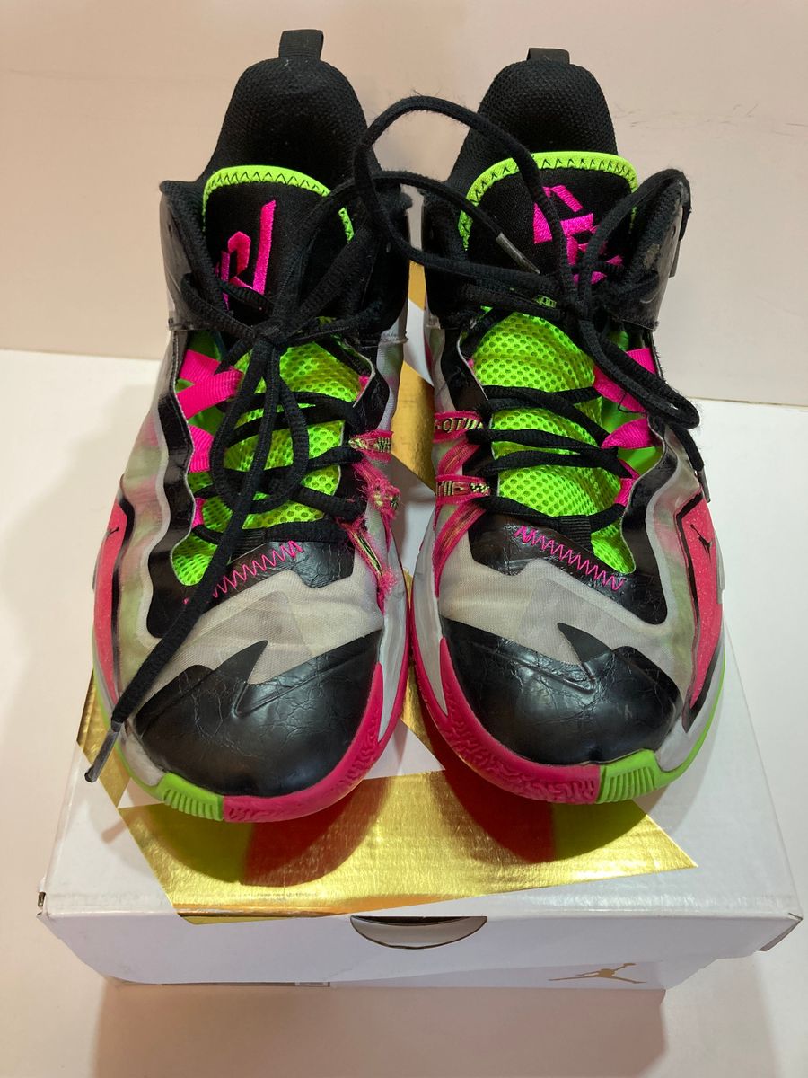 tenis jordan westbrook one take rage green