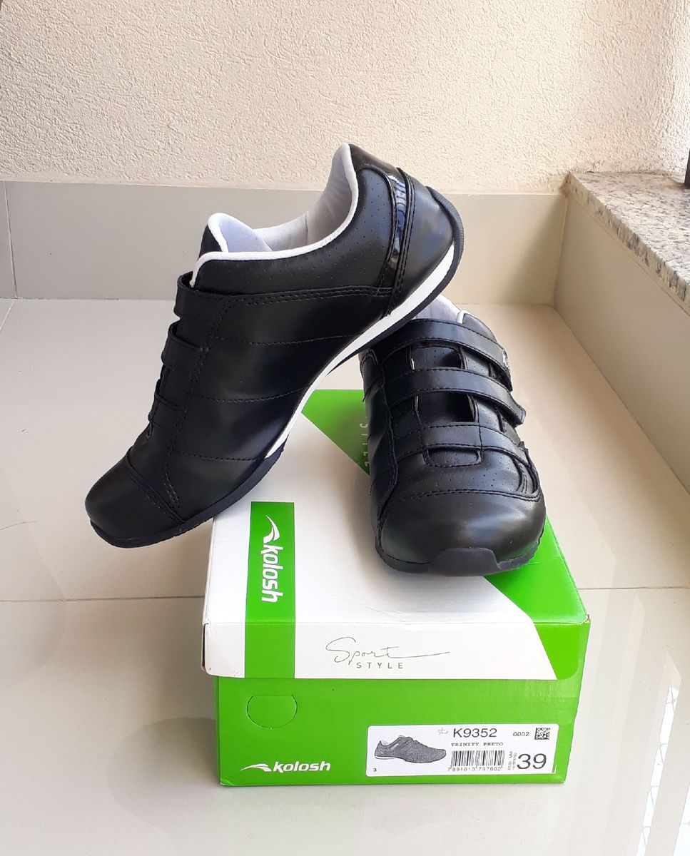 tenis kolosh preto com velcro