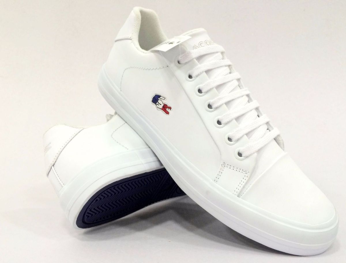 tenis lacoste branco feminino couro