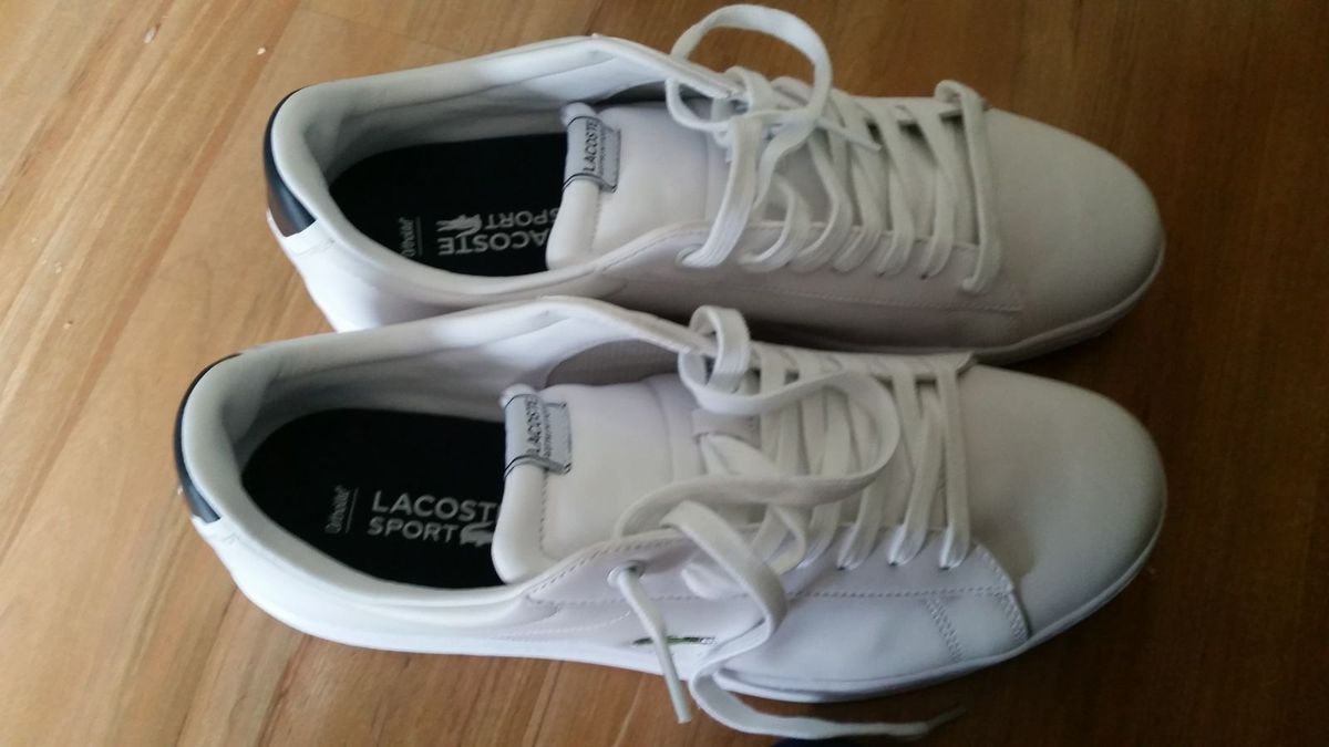 tenis lacoste couro branco