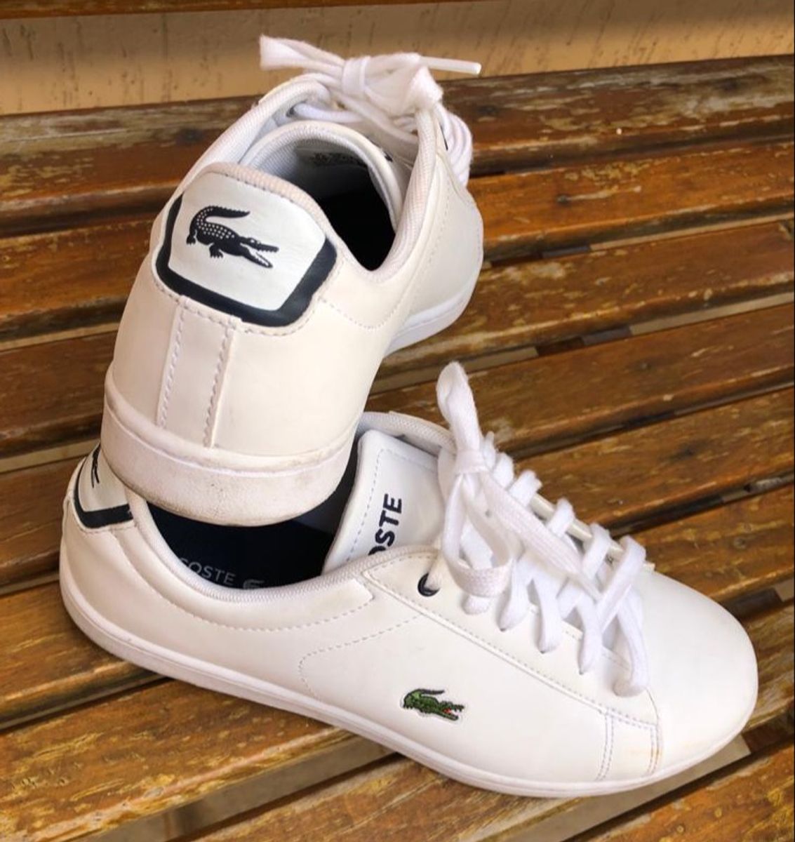 tenis lacoste couro feminino