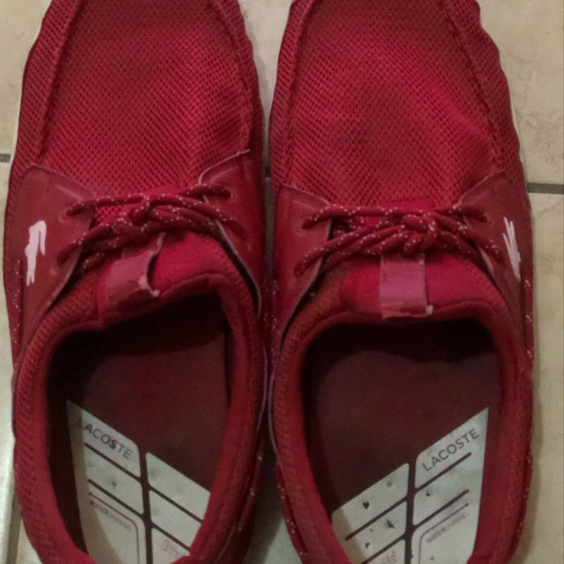 Mocassim store lacoste vermelho