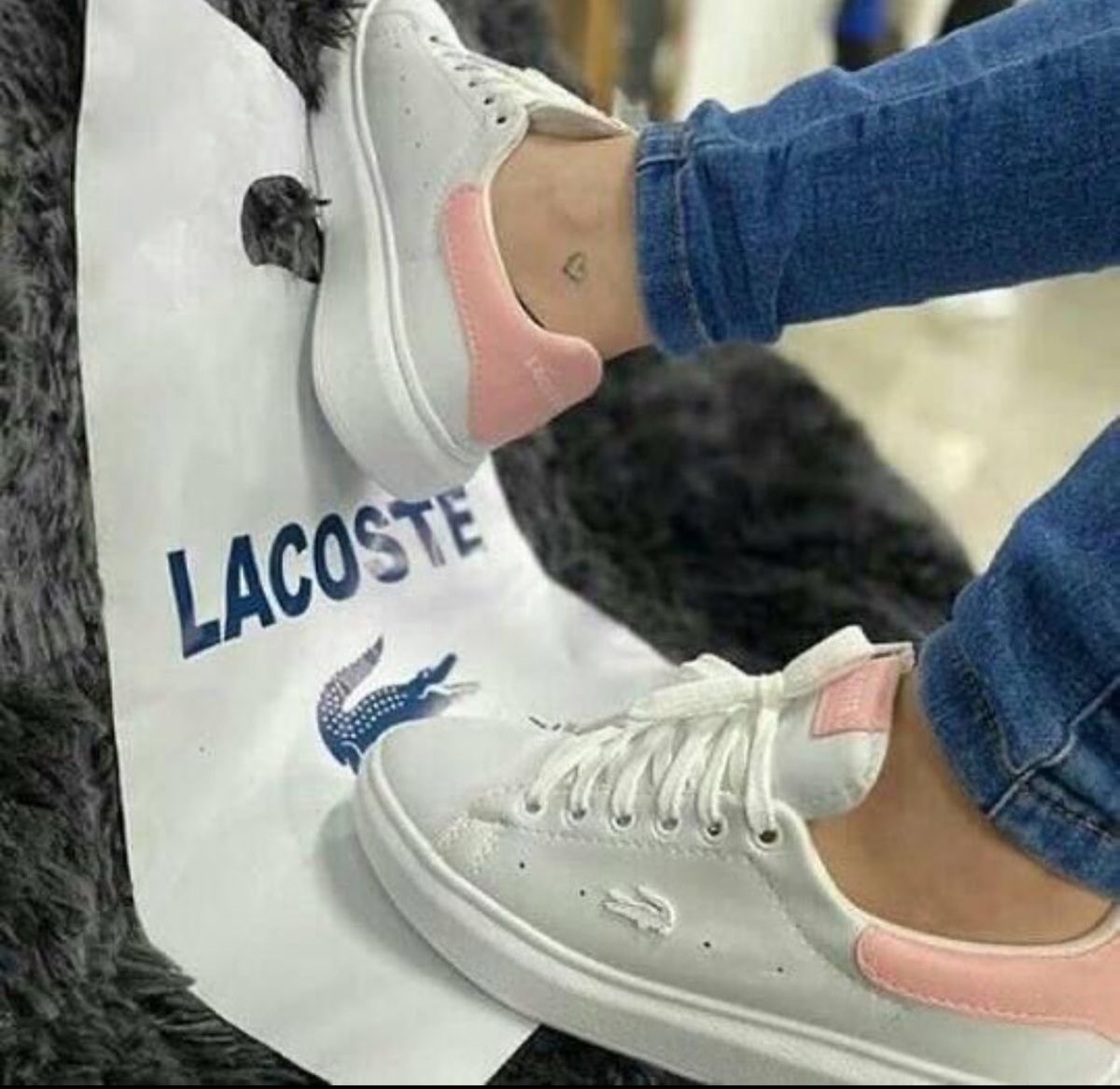 tenis da lacoste feminino branco e rosa