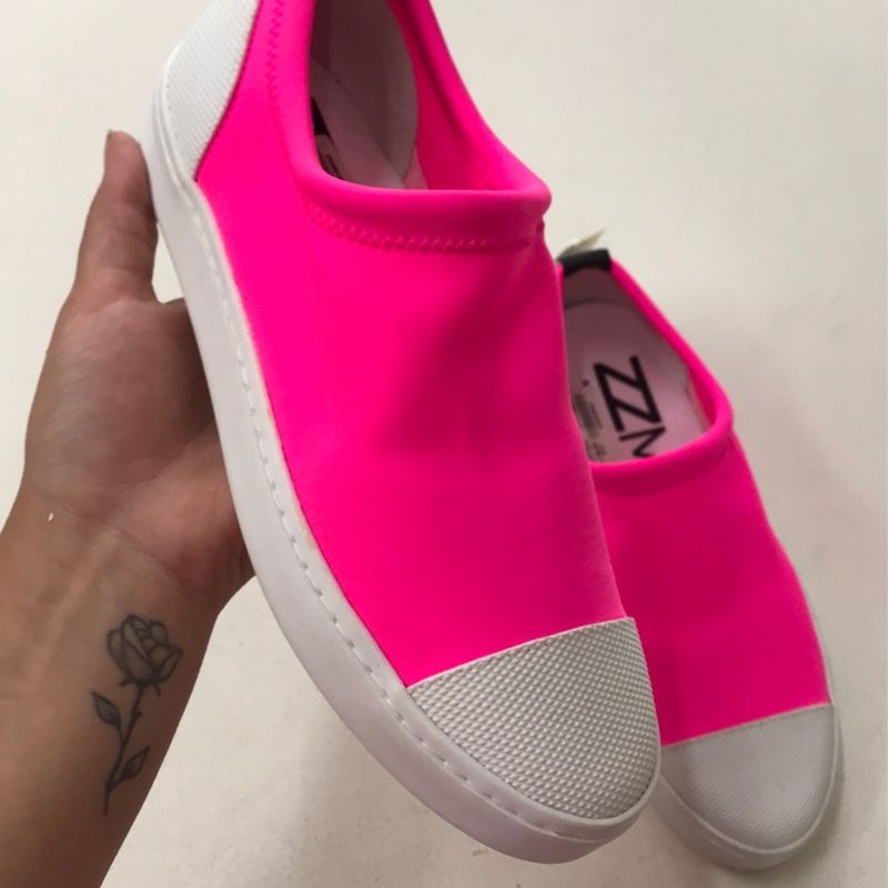 T nis Lindo Original da Arezzo Rosa Neon T nis Feminino Arezzo