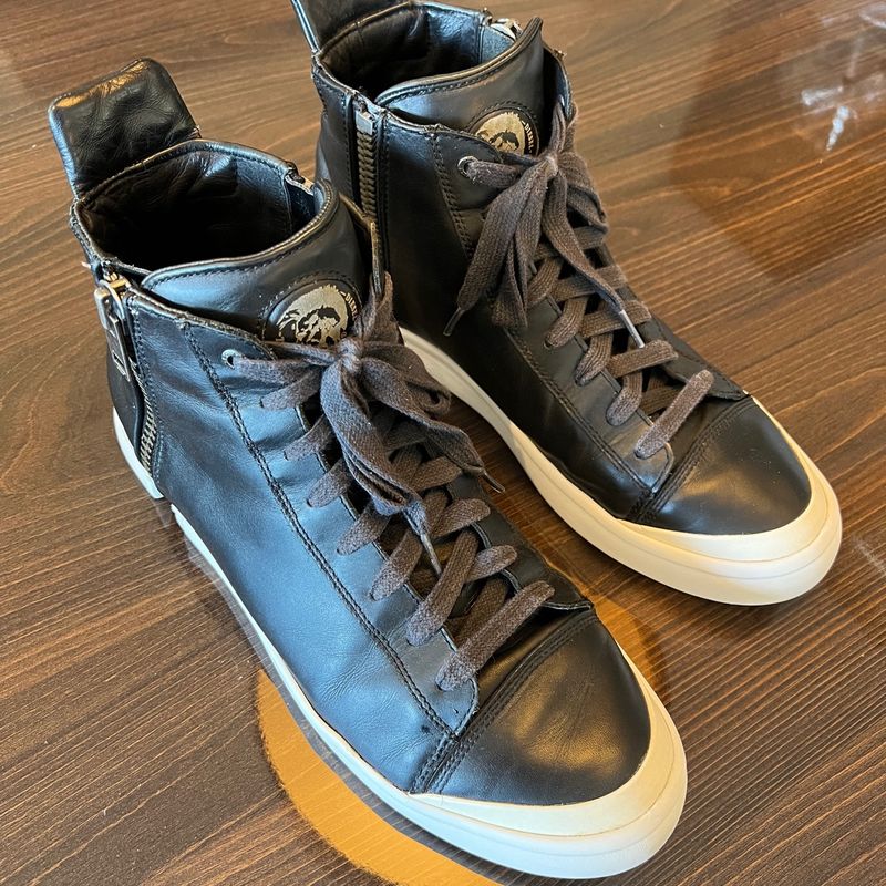 All Star Plataforma Preto com Zíper - Moda Brás