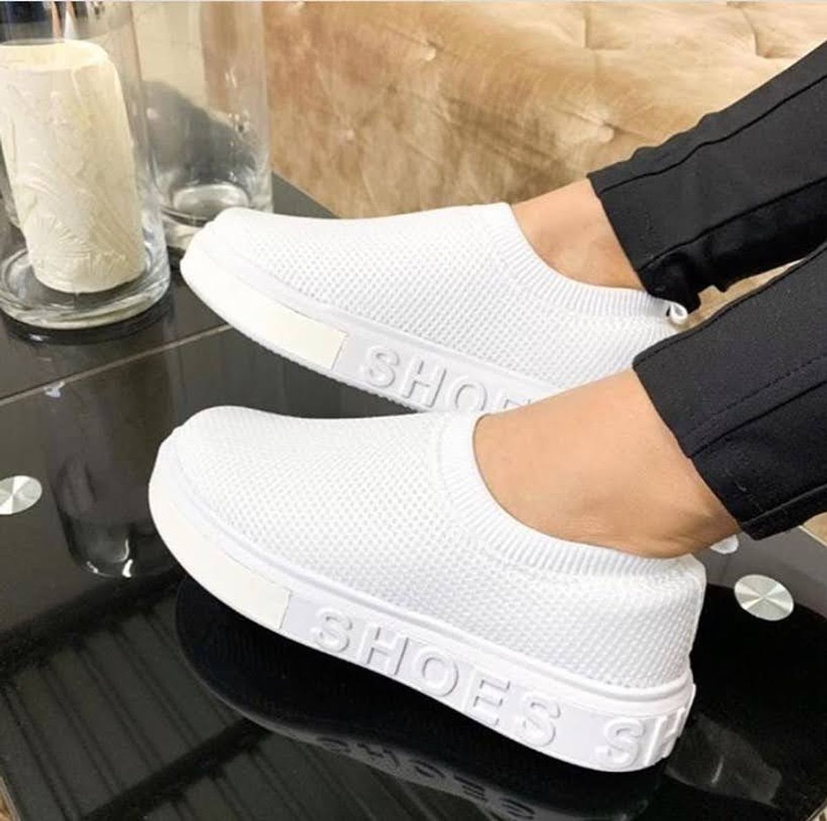 Tenis meia branco store feminino