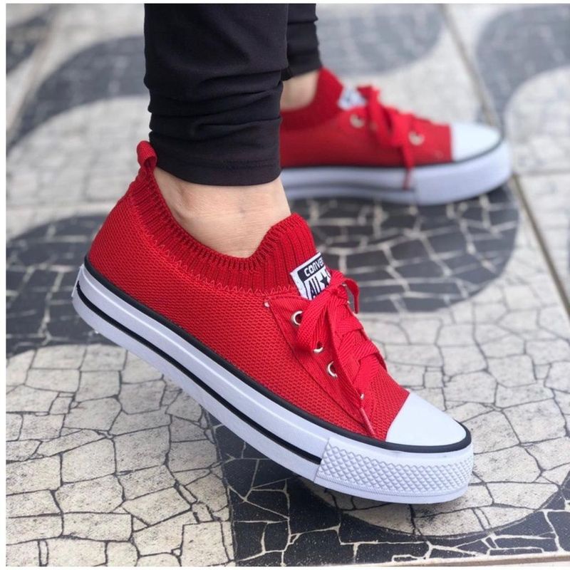 All star hot sale feminino vermelho