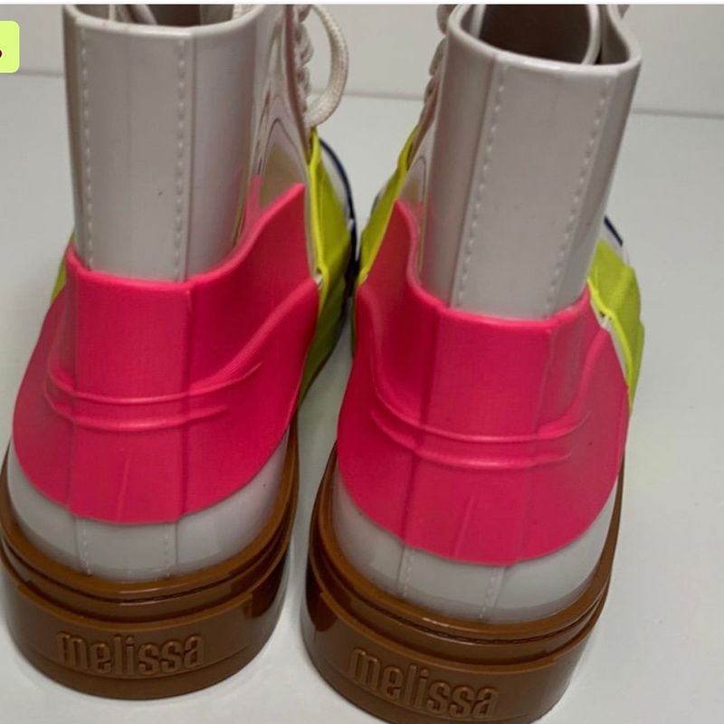 Tênis Melissa Cano Alto Branco Neon | Tênis Feminino Melissa Usado