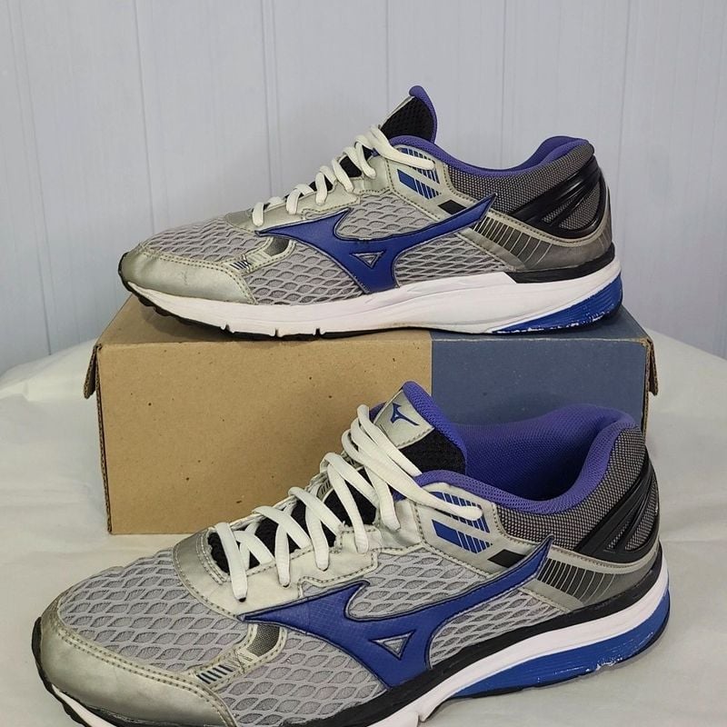 Tenis mizuno best sale cinza e azul