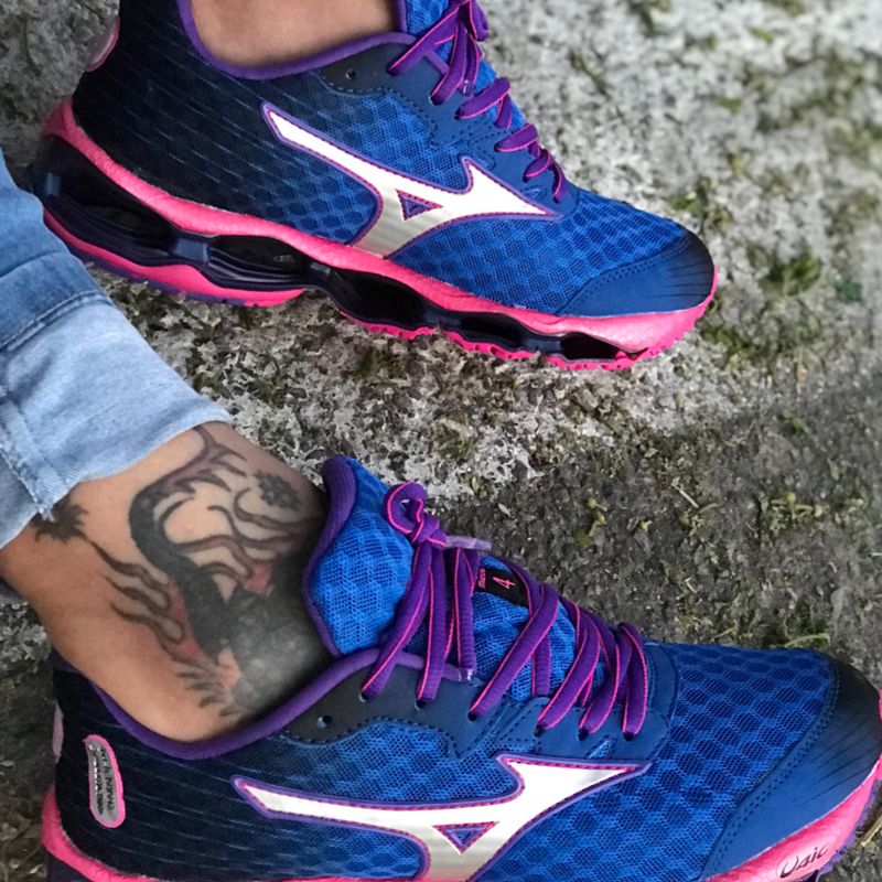 Mizuno prophecy 4 2025 feminino azul e rosa