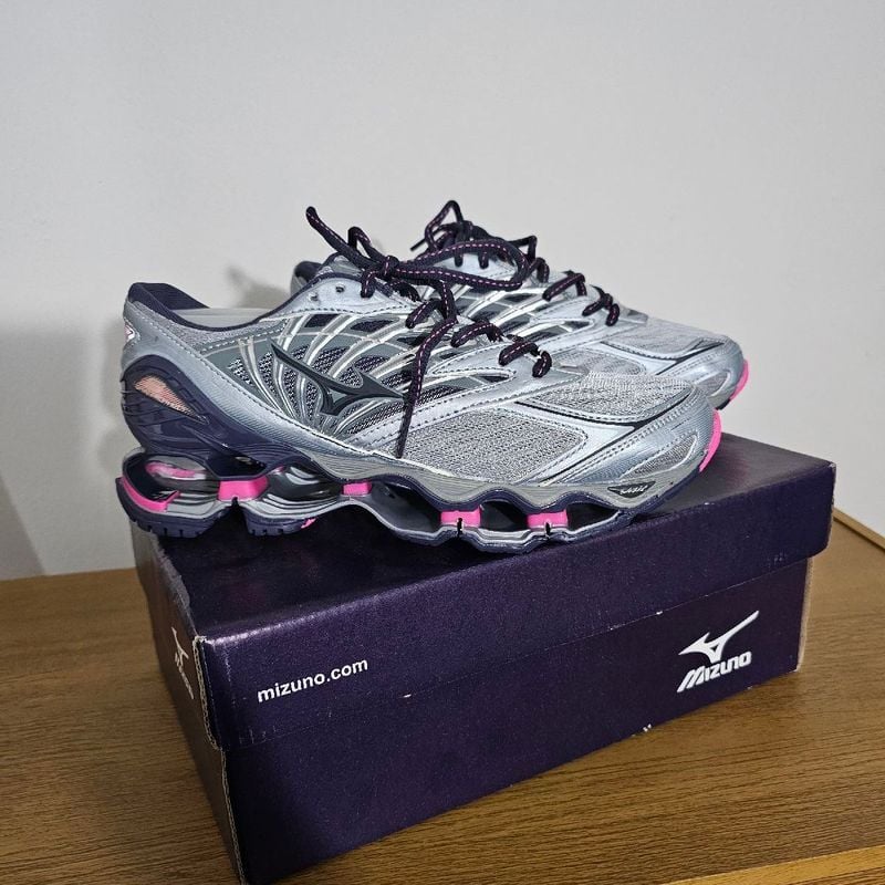 Pro Mizuno Cinza Com Rosa Tênis Mizuno Wave Prophecy Cinza/Rosa