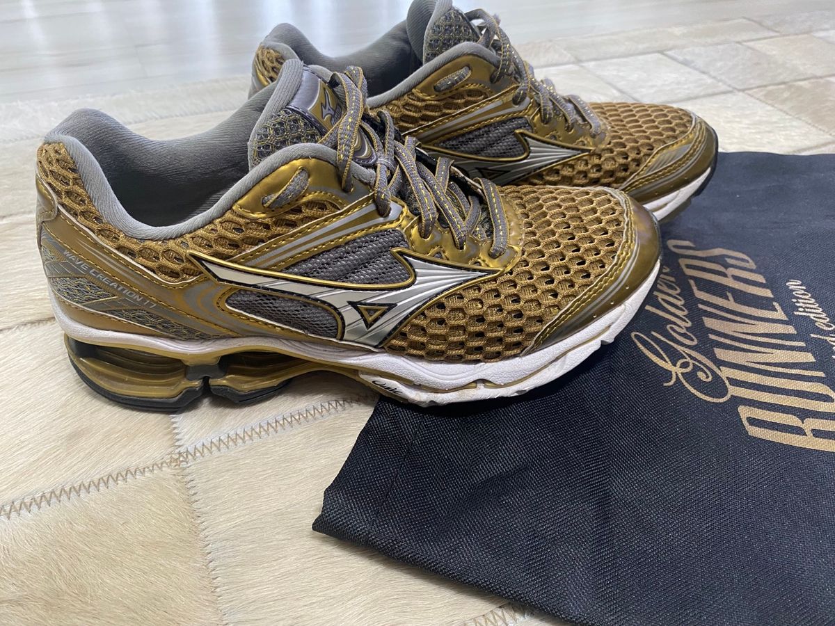 Tenis mizuno hotsell wave creation dourado