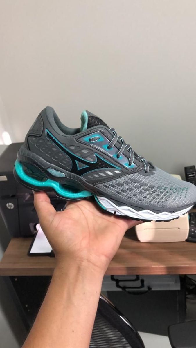 mizuno verde agua com rosa