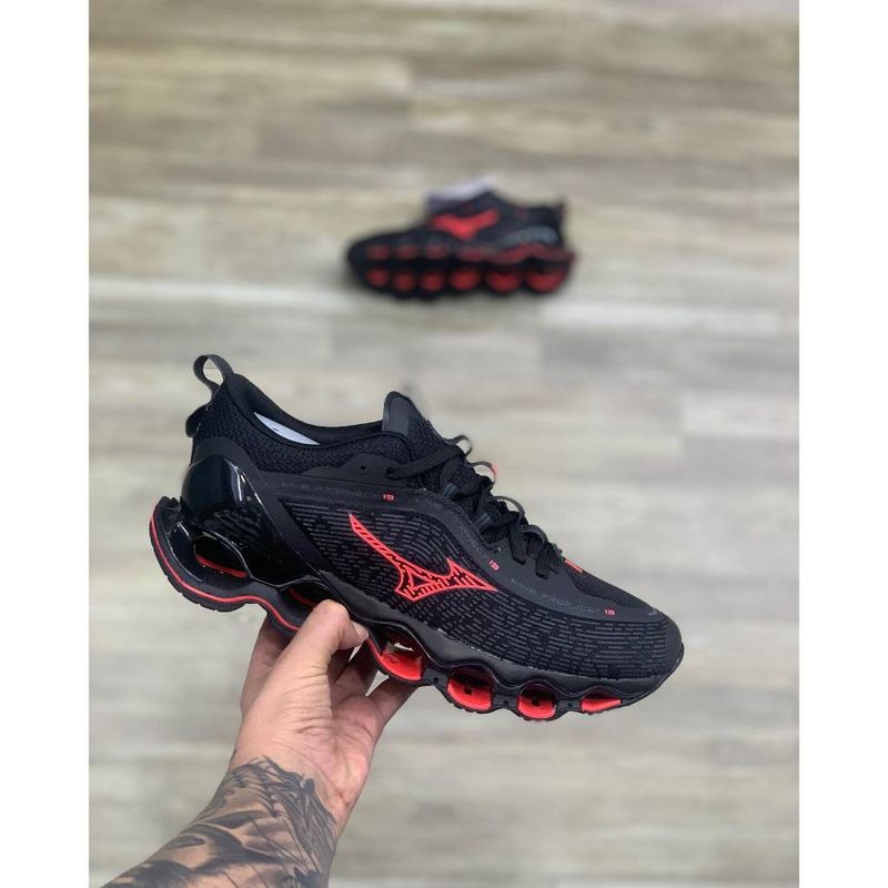 Tenis Mizuno Wave Prophecy 13 Preto e Vermelho Vietna Mizuno Nunca Usado 104592556 enjoei