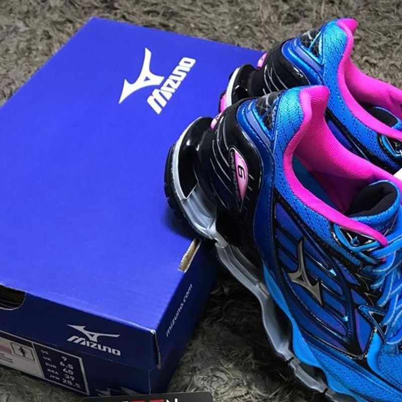 Mizuno prophecy 6 feminino azul best sale e rosa