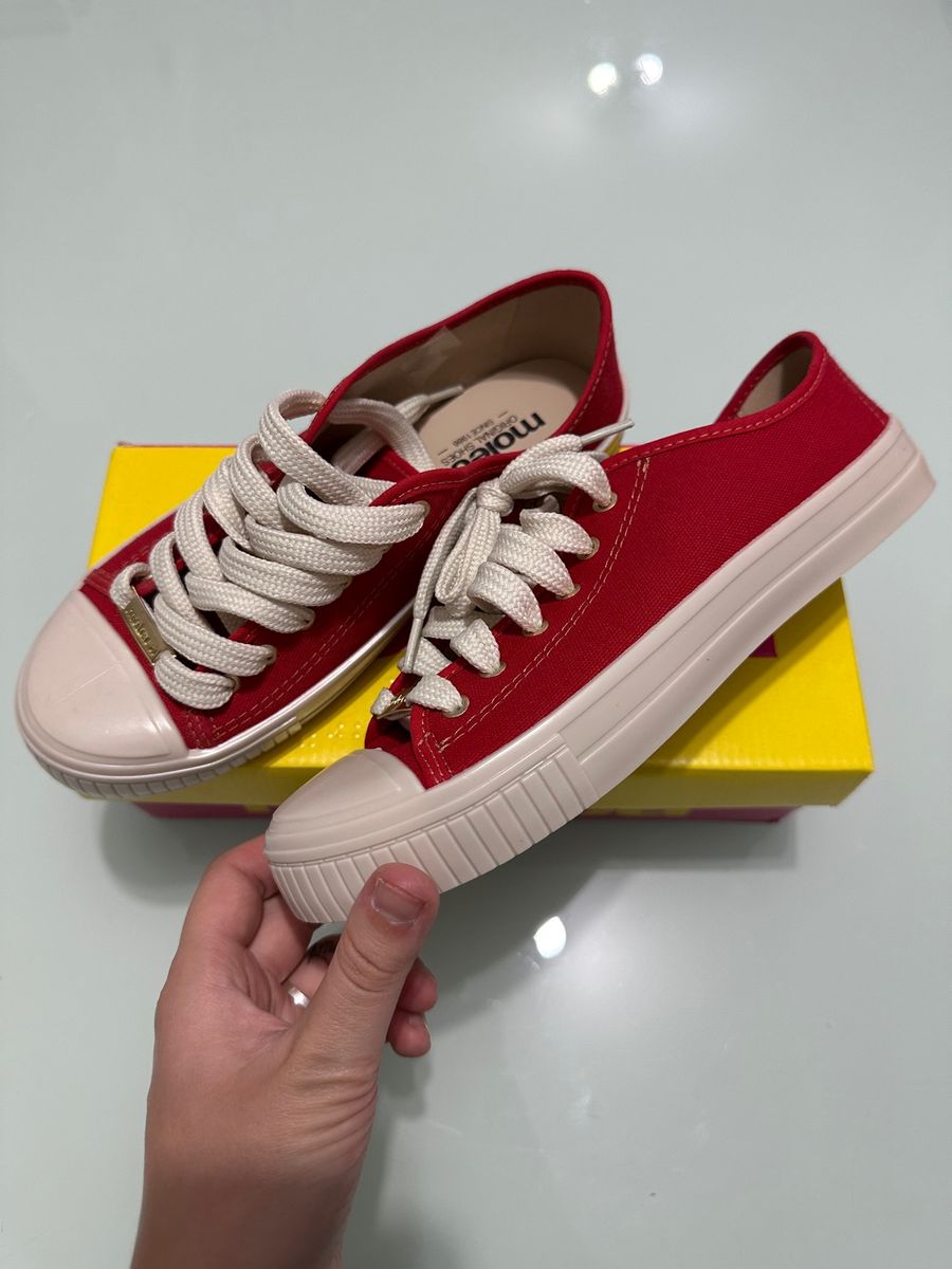 Tenis vermelho feminino shops moleca