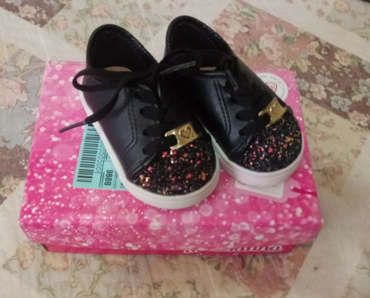 tenis molekinha glitter rosa