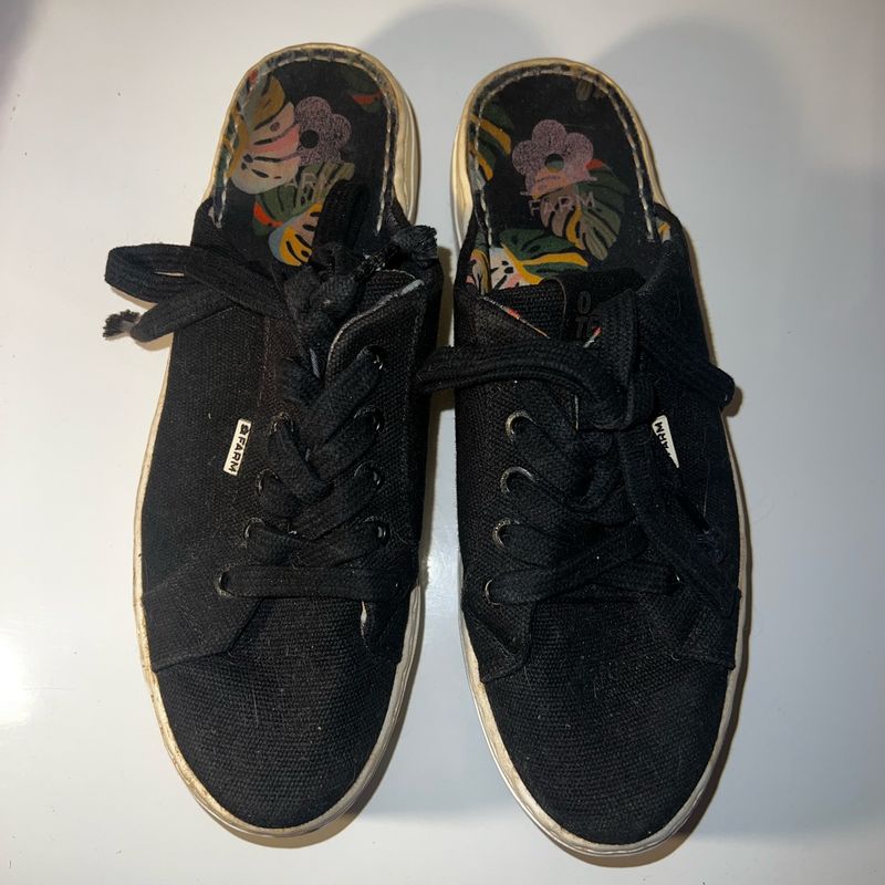 Tênis Mule Laje Liso Preto Farm Farm Usado 106714572 enjoei