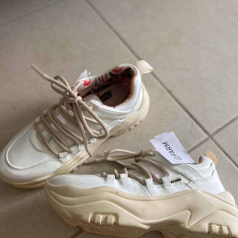 Tenis Chunky Tenis Branco Farm Tenis Farm Plataforma Laje Borogodo